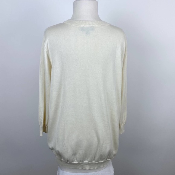 MODCLOTH Women's Cream Printemps Charm School Pullover Sweater 2X Plus Size - Picture 5 of 8